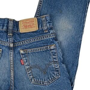 VTG Y2K Levi's 550 Relaxed Fit Jeans Youth 7 Blue‎ Denim Straight Leg